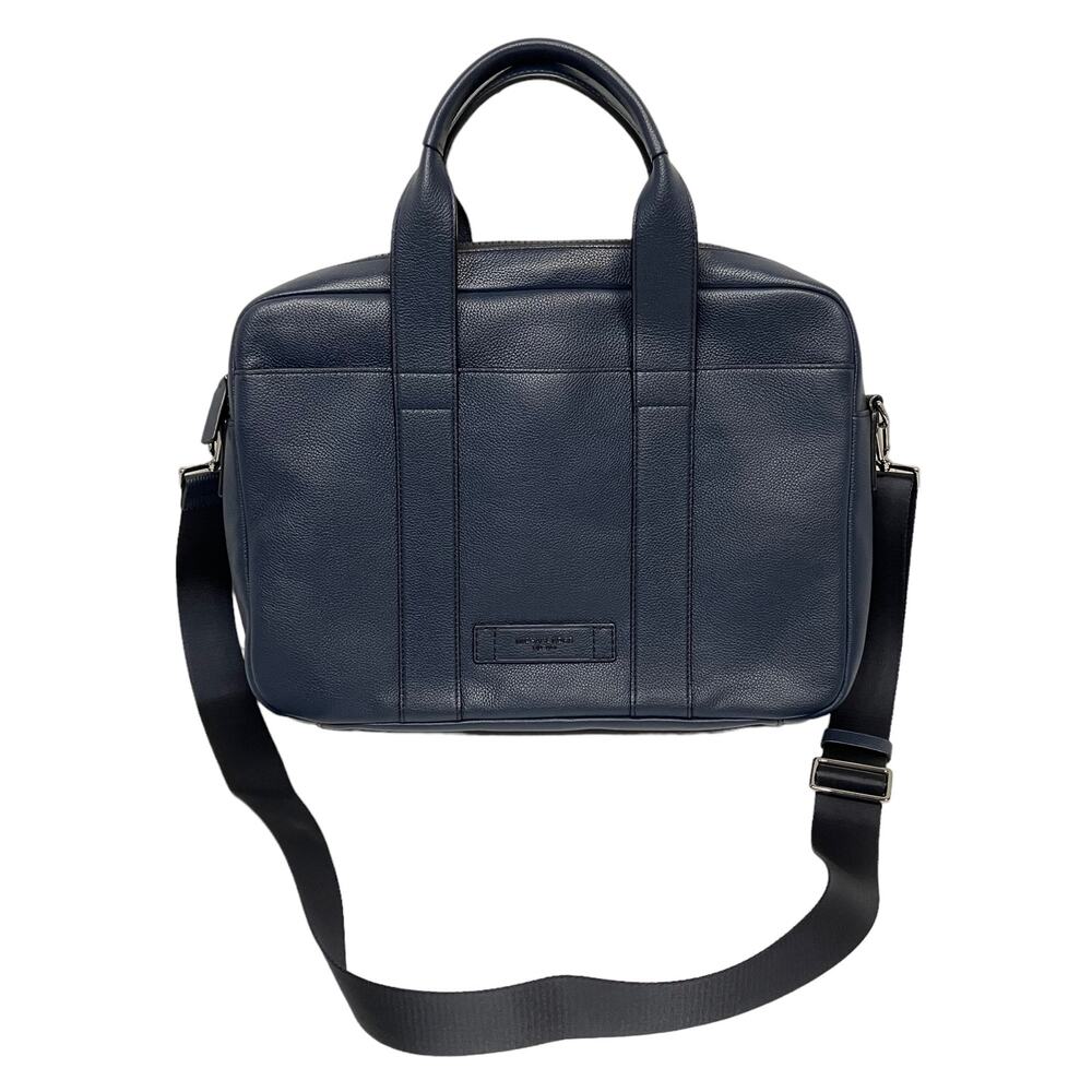 Michael Kors Cooper Navy Pebbled Leather Briefcase